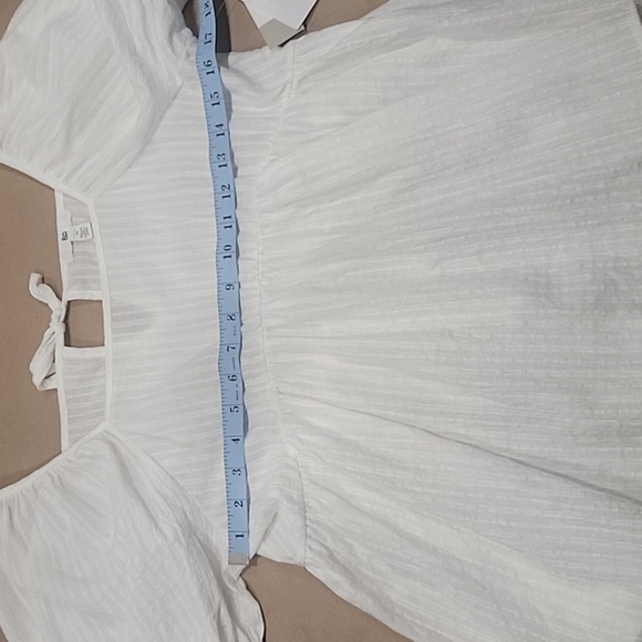 Bp Peasant Blouse, High Waist, Balloon Sleeve, Semi-Sheer, Size M, NEW with Tag - Picture 6 of 10